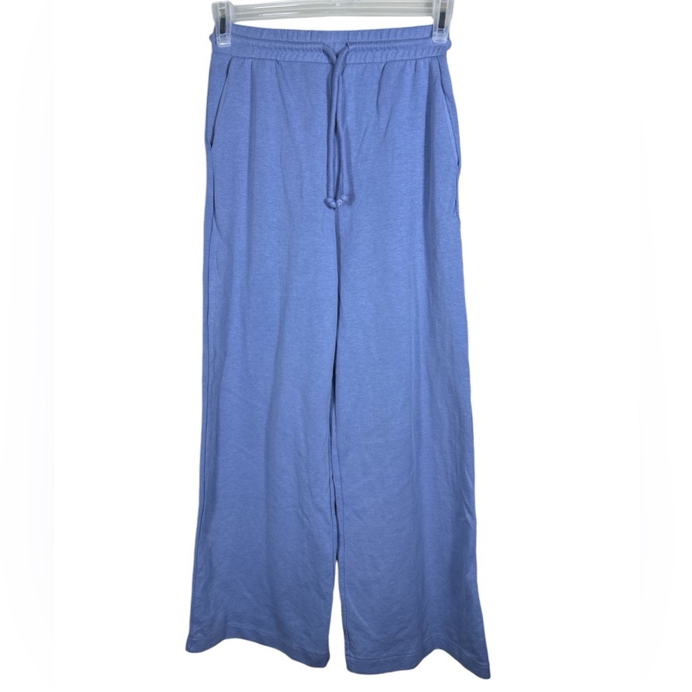 Zara Blue Wide Leg Athleisure Loungewear Sweatpants w/pockets Women's Sz S